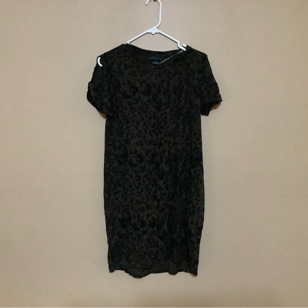 Sanctuary Evereve Leopard Print Short Sleeve Dress